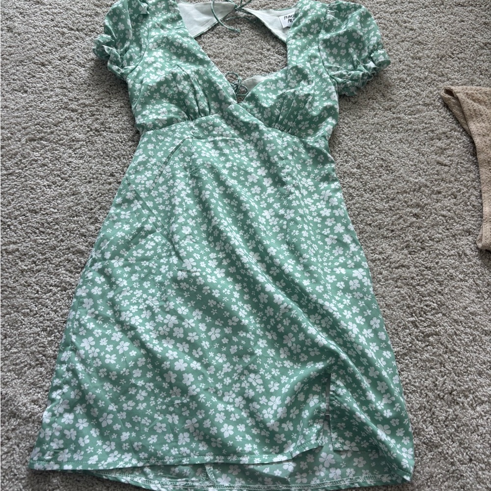 Princess Polly Mint Floral Mini Dress